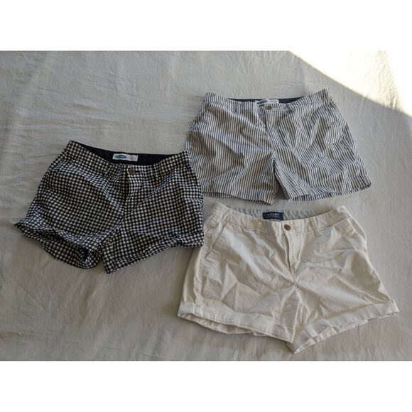 Old Navy Shorts Size 6 Lot Of 3 Bundle White Black Gingham Gray Stripes - Picture 14 of 14
